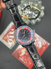 Black Casino Watch Leather Strap