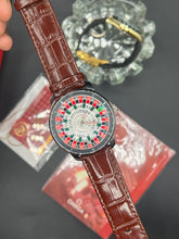 Brown Casion Leather Watch ( Silver Dial )