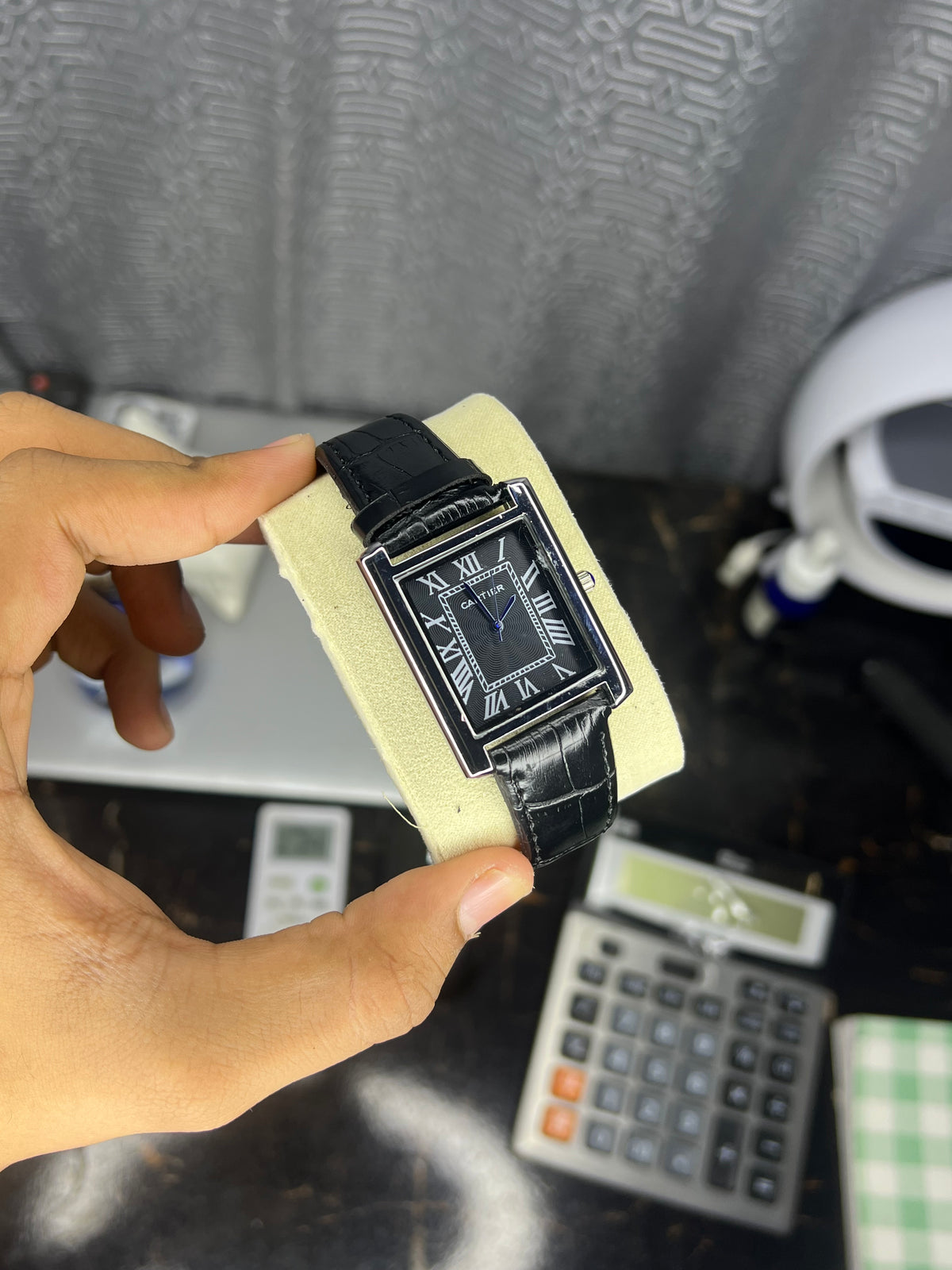 Cartier Leather Strap ( Black )