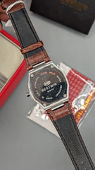 BestWin Brown-Black Leather Strap High Quality