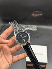 Carrera Tag Leather Strap Date Working