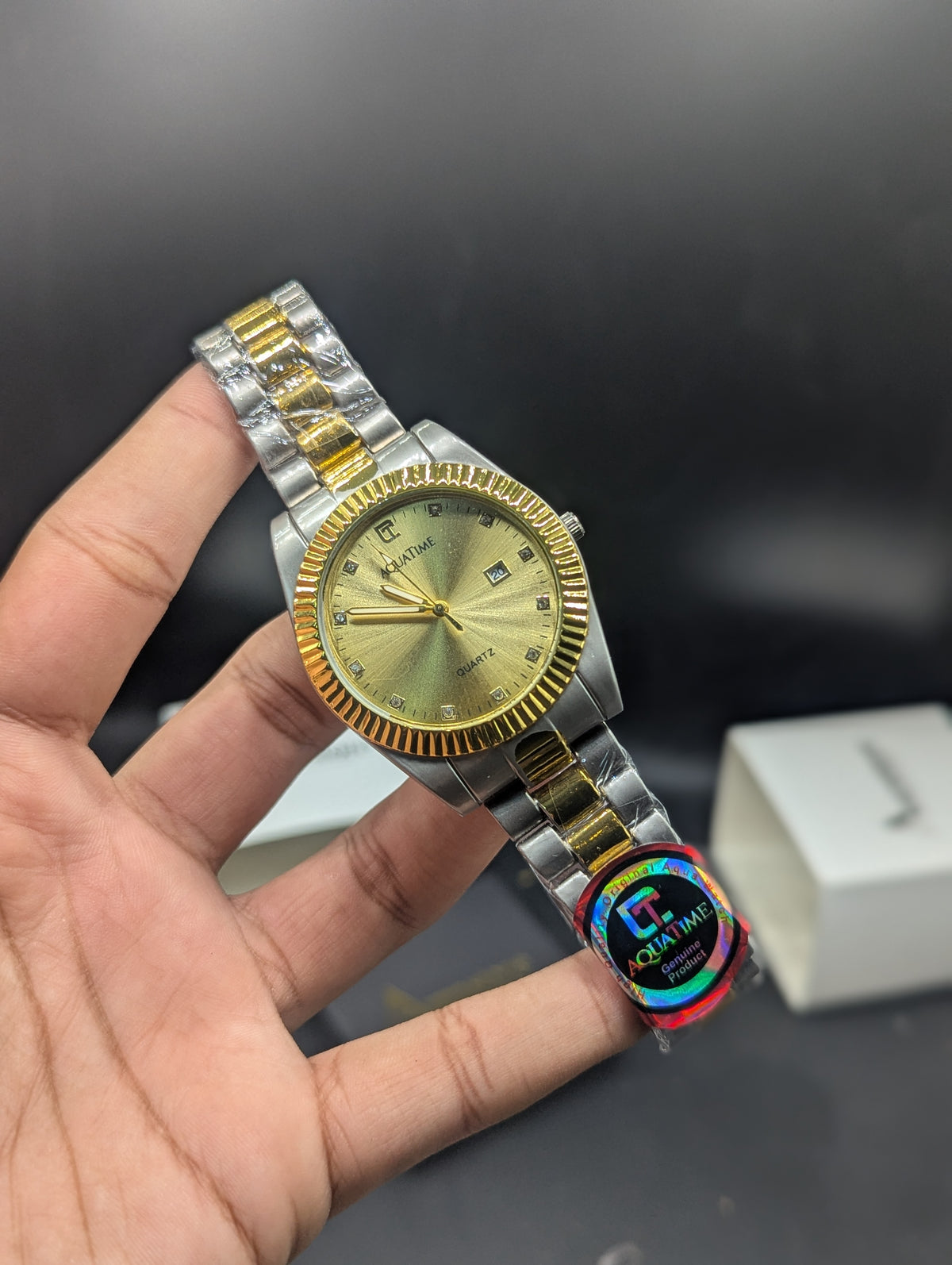 Aqua Time Quartz Stainless Steel Date Working