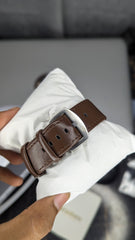 TOMI Brown Square Dial Strap Watch