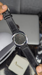TOMI Jet Black Square Dial Strap Watch