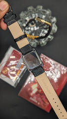 Tank Model Leather Strap Black Dial