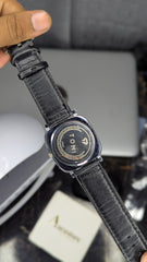 TOMI Jet Black Square Dial Strap Watch