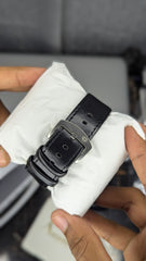 TOMI Black/White Square Dial Strap Watch